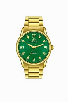 Brand new luxis Watch in golden color and green dail