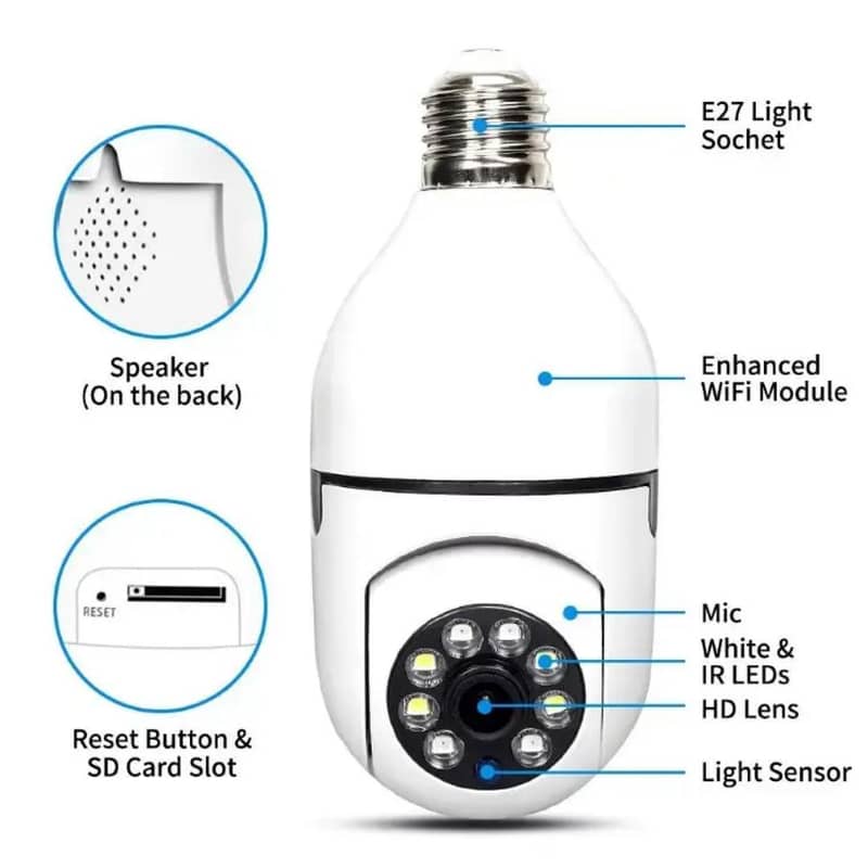 wifi CCTV Security Camera 360 rotation with V380 pro app 7