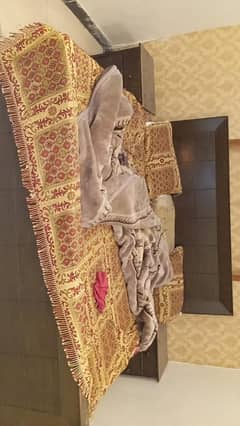 used bed king size without mattress with console