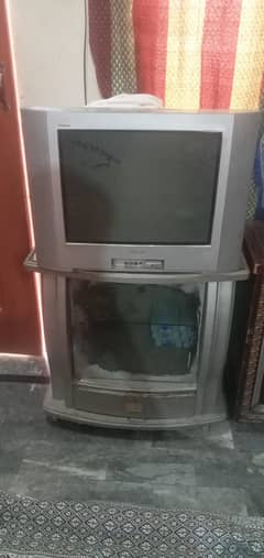 Sony TV 21inch and troly set urgent sale