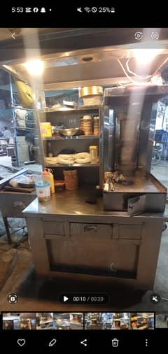 shwrma counter and fries and zinger machine with hot plate