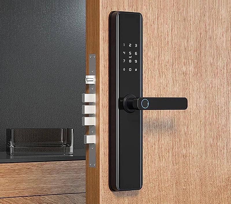 Smart Handle door lock Biometric mobile App Battery attendance machine 3