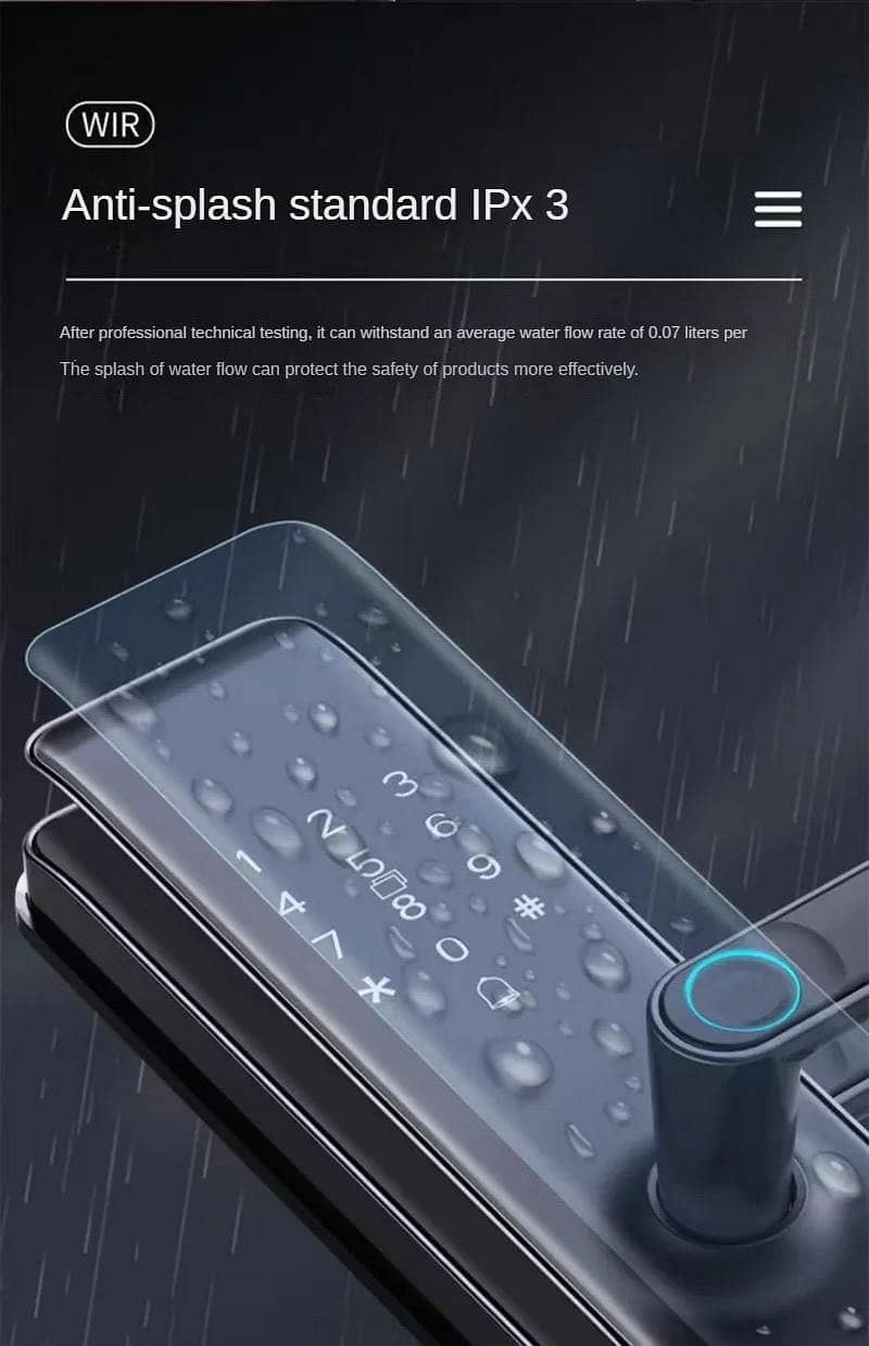 Smart Handle door lock Biometric mobile App Battery attendance machine 4