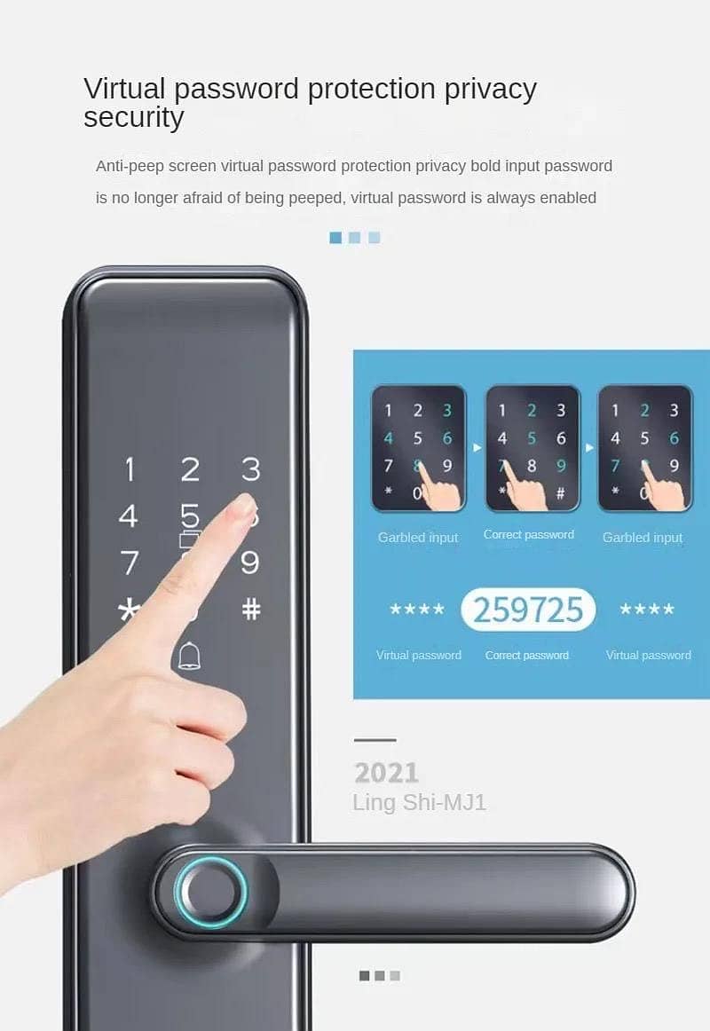 Smart Handle door lock Biometric mobile App Battery attendance machine 6