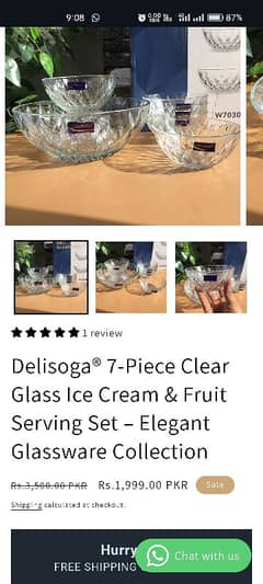 Delisoga Glassware bowl Set 7 pieces