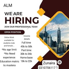 Online work available for students male and