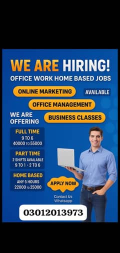 Staff required male or female and students.