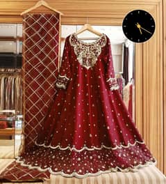 3 Pcs Women's Stitched Shamoz Silk Embroidered Maxi.