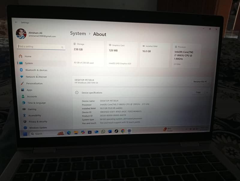 HP core i7 generation touch 360degree rotate 5