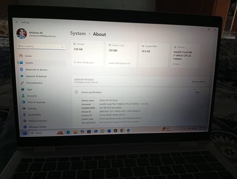 HP core i7 generation touch 360degree rotate 6