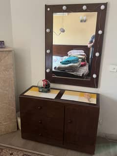 Wooden Dressing Table with Mirror & Storage – Excellent Condition