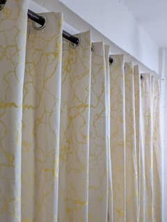 3 Pcs Sparkle Jacquard Printed Curtains ( Stylish and Trendy)