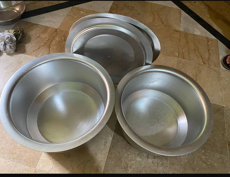 New unused pure stainless burtan shiny clean dakshay  and dhol etc 8