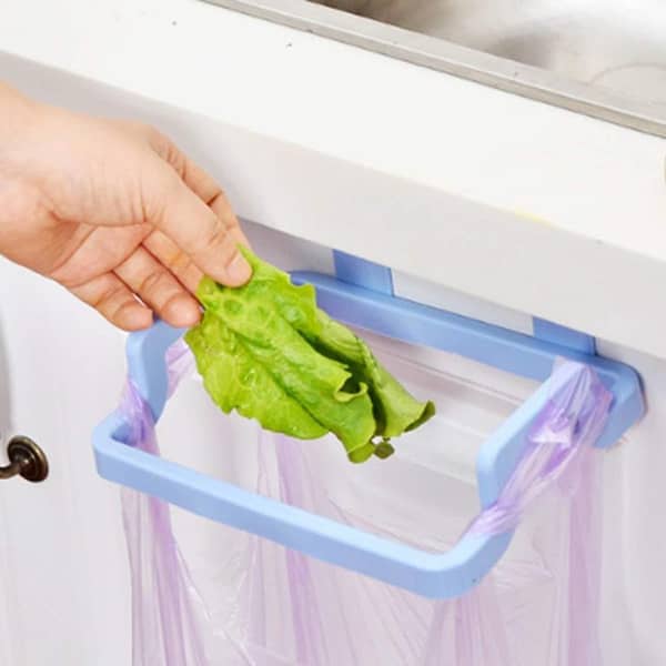 Plastic Kitchen Cabinet Door Holder for Trash Bags and Towels - Versatile Organizer in Random Colors