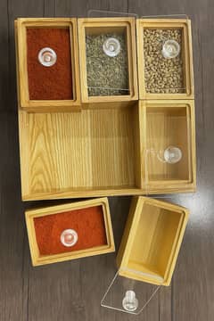 Wooden spice boxes
