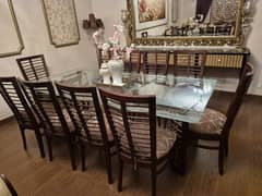 10 chair original wood dinning set for sale. NM made