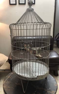 Cage for grey parrot and ring neck condition bhot achi hai