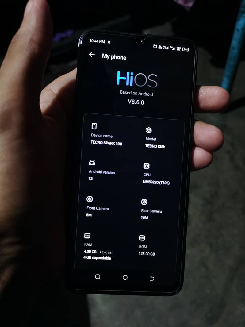 Tecno spark 10c 4+4 (8,128) exchange possible 7dys backup k sath duga 0