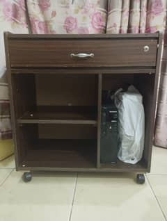 Wooden computer trolley