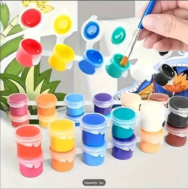Watercolor Paint Set (5ml Tubes) and Acrylic Paint Kit for Kids and Professionals – Includes Brushes, Palette, DIY Dinosaur Craft Kit, Suitable for Various Painting Projects