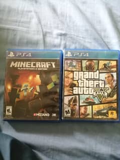 PS4 used game cds (minecraft) (gta5)