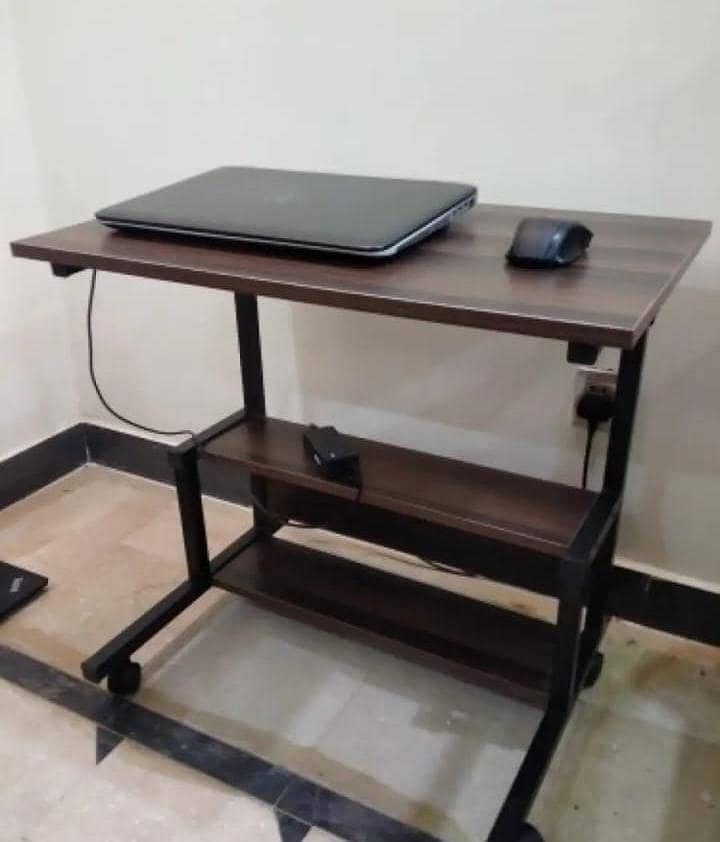 adjustable height laptop table -study table with bookshelfs 8