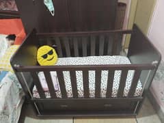 wooden baby bed with five star  mattress