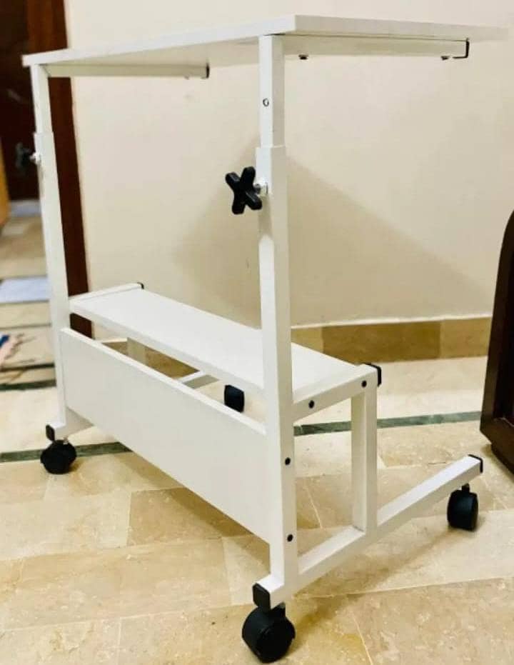 adjustable height laptop table, study table with bookshelfs 1