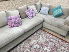 velvet l shape sofa for sale in 10/10 condition