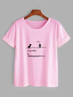 1 Pc Women's Stitched Printed T-Shirt