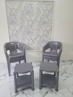 6 Chairs & 2 tables for sale