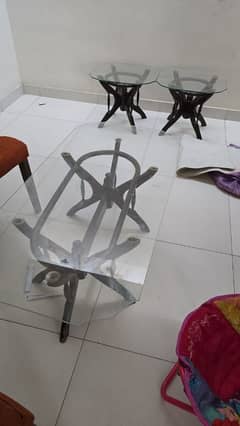 centre table with 2 side tables