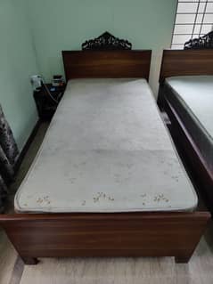 Pure Wooden Single Bed with Spring Mattress for sale