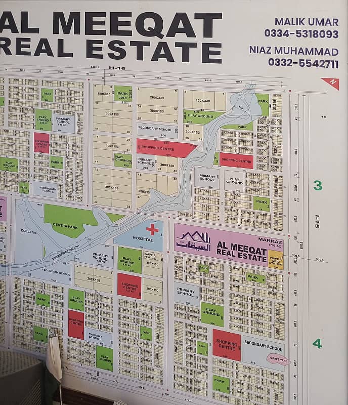 Plot Details: - Plot #: 259 - Size: 30x60 feet (1800 sq. ft. ) - Sector: I-16/2 - Unique feature: Backside of double road, level plot, and close-end street - Proximity: Near to Markaz (commercial hub) 0