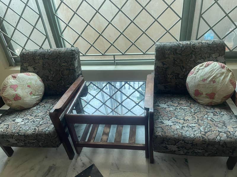7 seater sofa set with center table and 2 side tables 2