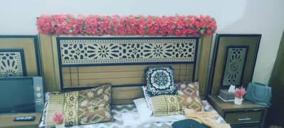 bed, dressing,side tables, cupboard