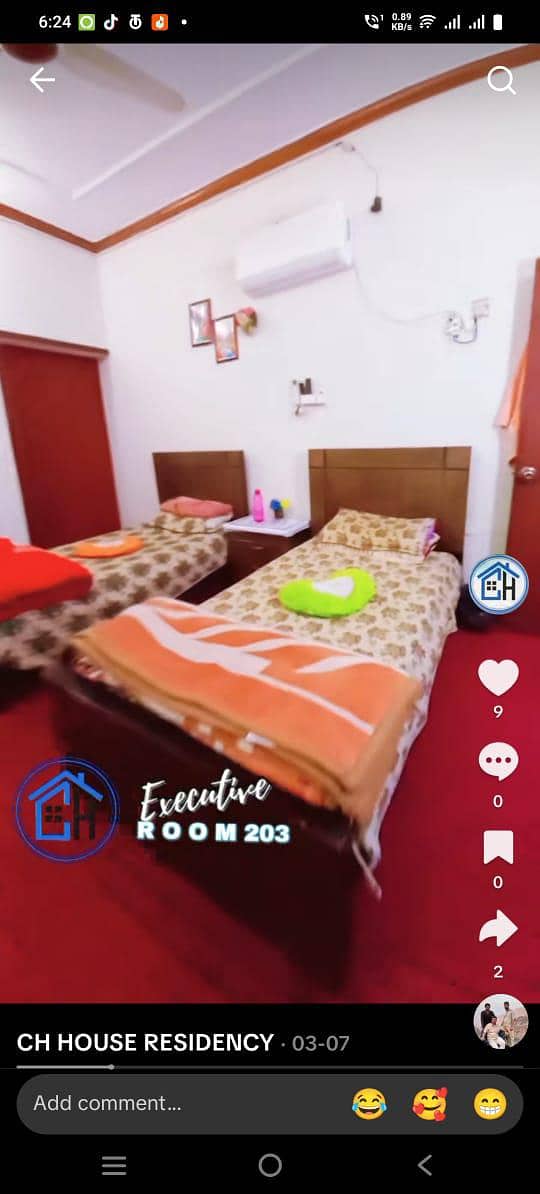 Furnished luxury AC rooms for jobians, professional 6 no chungi Multan 0