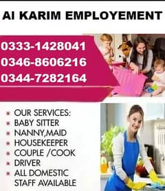 Home cook , Chef , Couple , Maid, Driver, Caretaker, Maids , Helpers