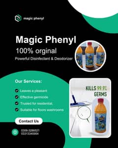 Magic Phenyl Bottle Floor Cleaning & Sanitizing Solution Kills Germs