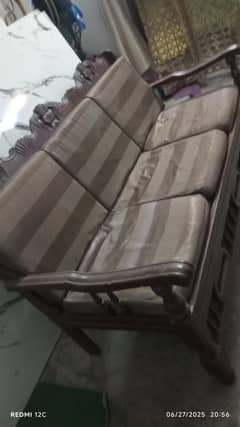 wooden brown sofa