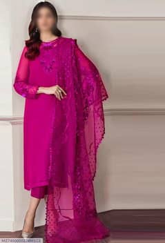 3pcs women clothes unstitched chiffon
