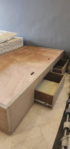 complete bed room set -2 single beds with mattress - side table