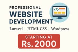Professional Website Development | HTML, CSS, Laravel, WordPress