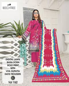 BRAND DIGITAL LAWN  3 PIECE  BANA DORIA
