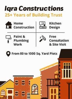 Construction, Design & Renovation of House, Bungalows, Villa & Flats