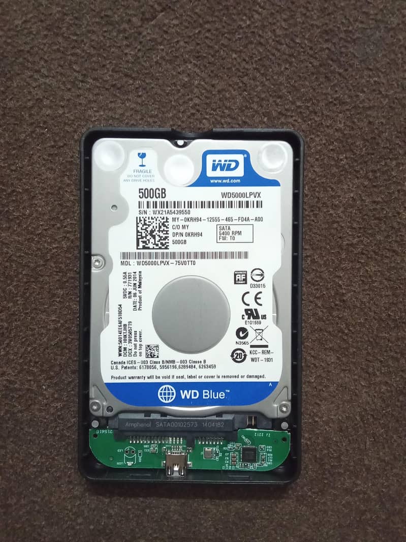 harddisk 500gb good condition with case external 1