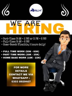 Urgently required Male & Female Staff for Online & office work