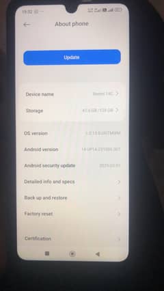 redmi c14  full new 10by10 6/128   03319915559