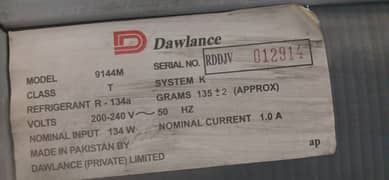 Dawlance fridge small size