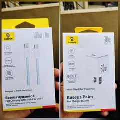 100% Original Baseus 30W PD Charger with 100w PD Type C to C Cable